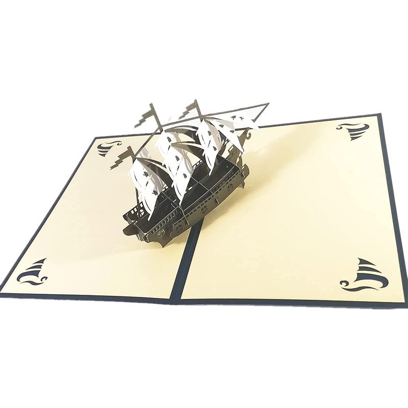 the love Set of 2 Sailing Boat Pop Up Cards Greeting Cards for Congratulation, for Special Day,Valentine's Day, Birthday or Wedding Congratulation, with Envelope (Mixing 2 styles) - Image 2